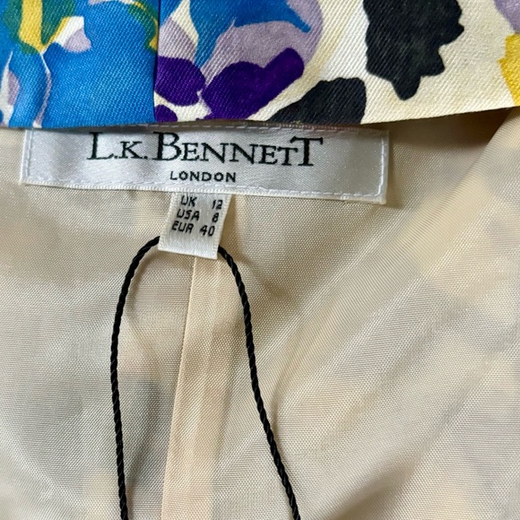 LK Bennett Multicolor Floral Wool/silk dress Sz 8 - Picture 5 of 7